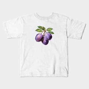 Damson Fruit Tree Art Kids T-Shirt